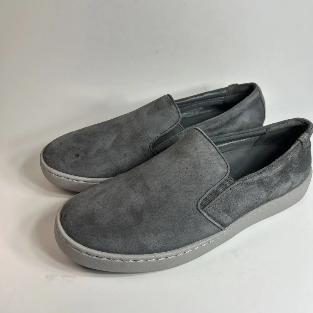 Vionic Women's Sneakers Size 8 Avery Pro Suede Slip On Vio Grip  Leather Gray